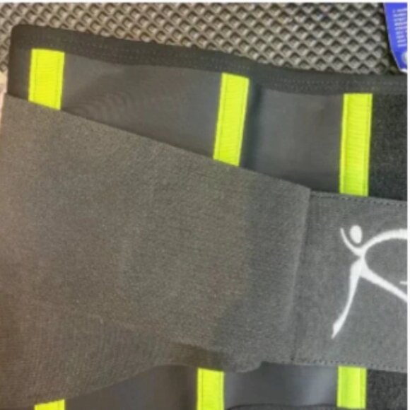 Posture Correcting Latex Cincher w/ Double Velcro Compression| Black w/ Yellow - Picture 4 of 8